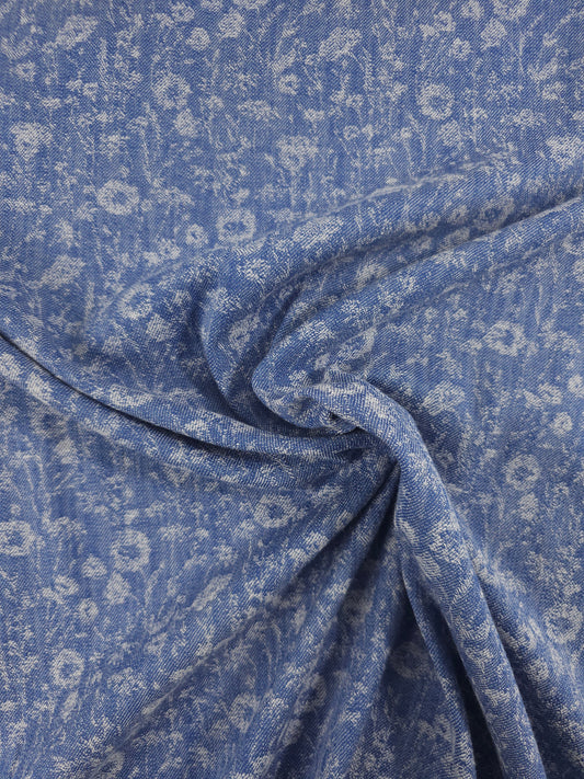 Floral Jacquard Cotton Mix Chambray