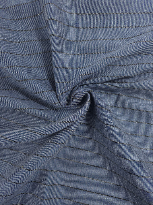 Blue/Grey Pinstripe Dressmaking Denim