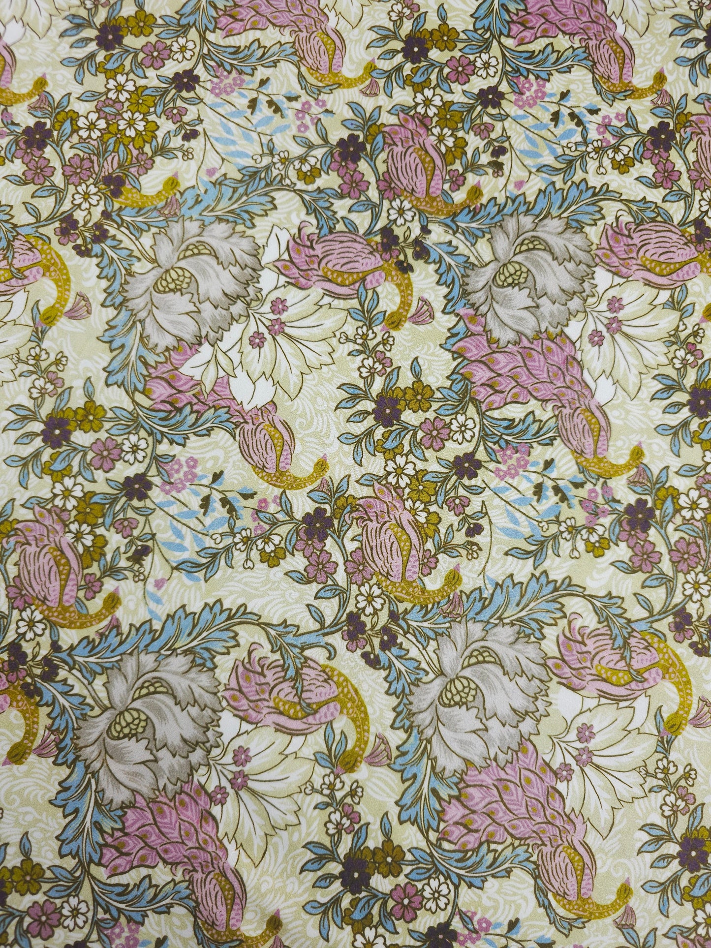 Vintage Majestic Peacock Floral 100% Cotton 118” *EXTRA WIDE*