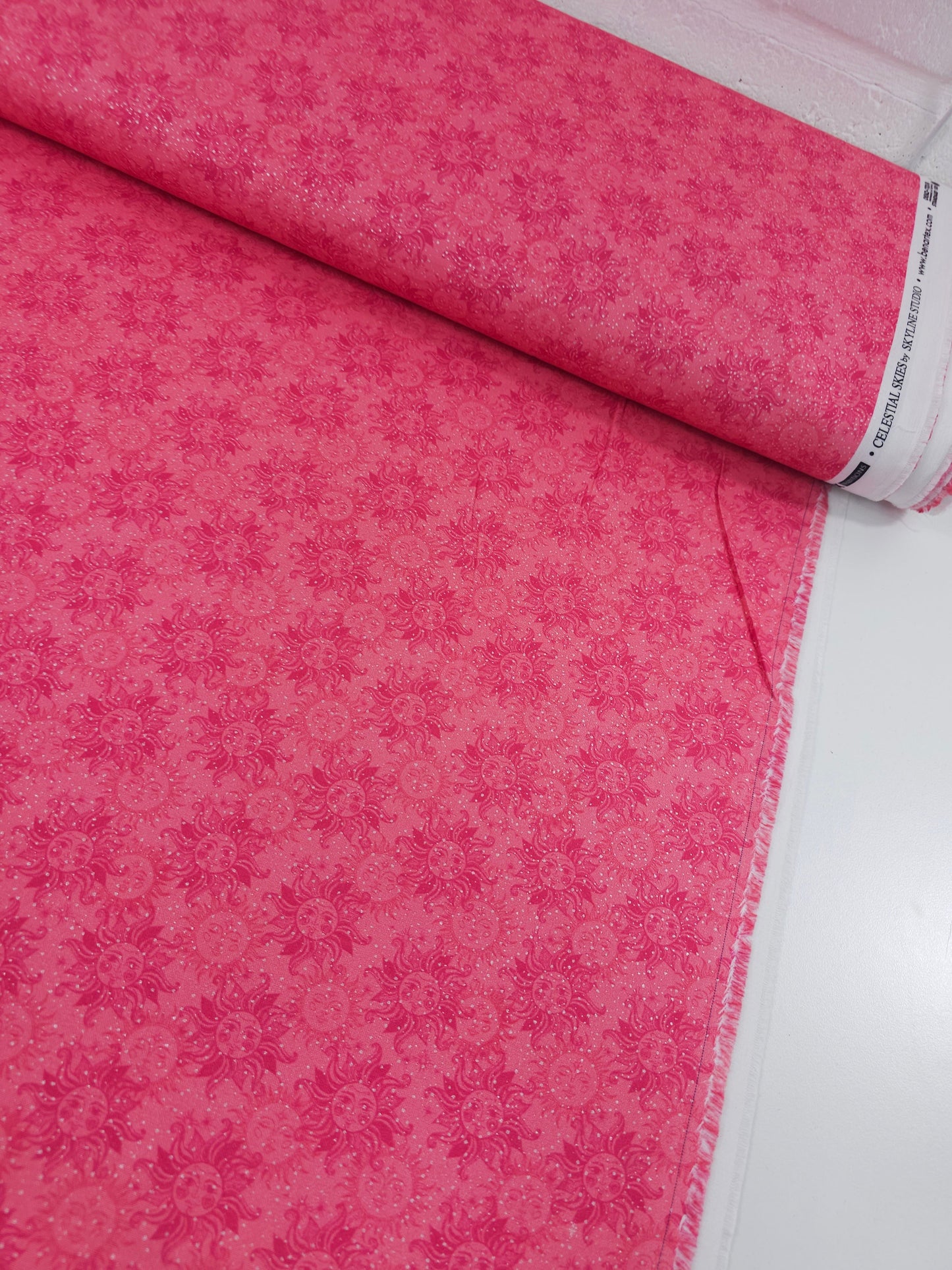 Candy Pink/Silver Celestial Skies 100% Cotton