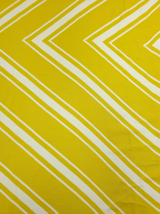 Mustard Yellow ZigZag Viscose Challis *DEFECT*