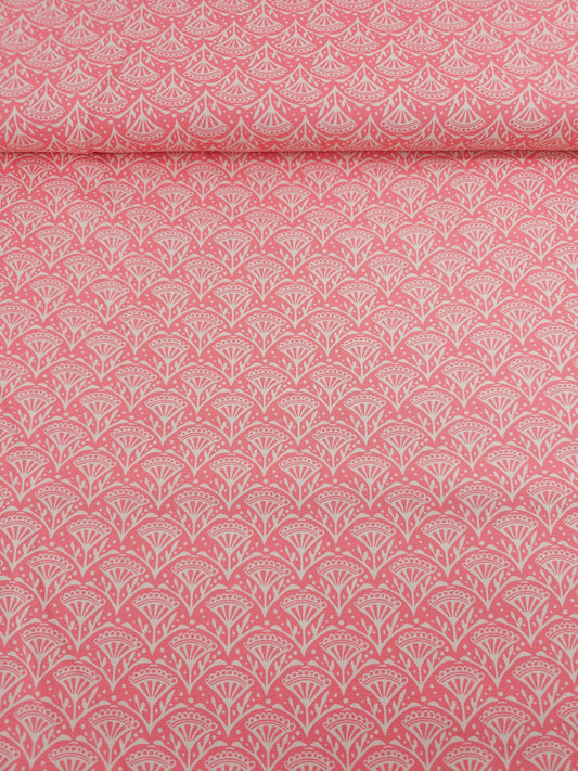 Candy Pink Petal Scallop Lightweight Canvas Cotton