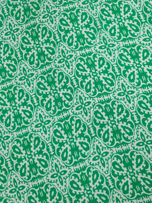 Light Green Damask Viscose Crepe