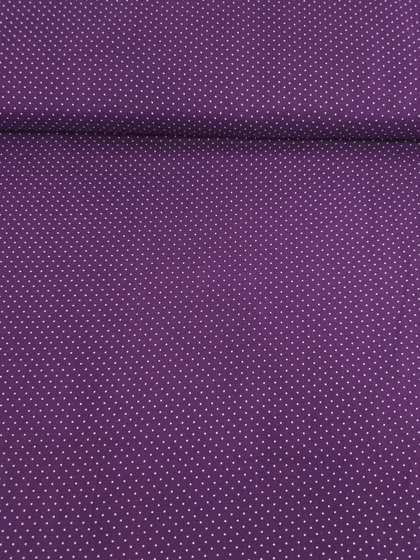 Deep Plum Micro Polka Dot 100% Cotton 57”
