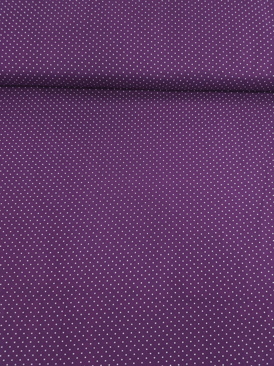 Deep Plum Micro Polka Dot 100% Cotton 57”