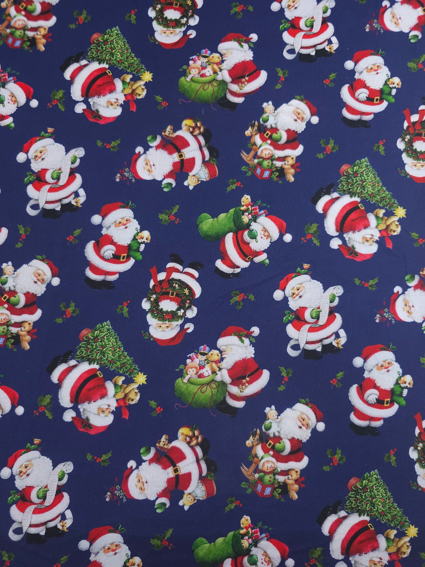 Navy Jolly Santa 100% Cotton