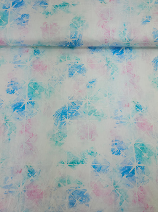 Blue/Pink Breeze Starlight Cotton Sateen - Robert Kaufman