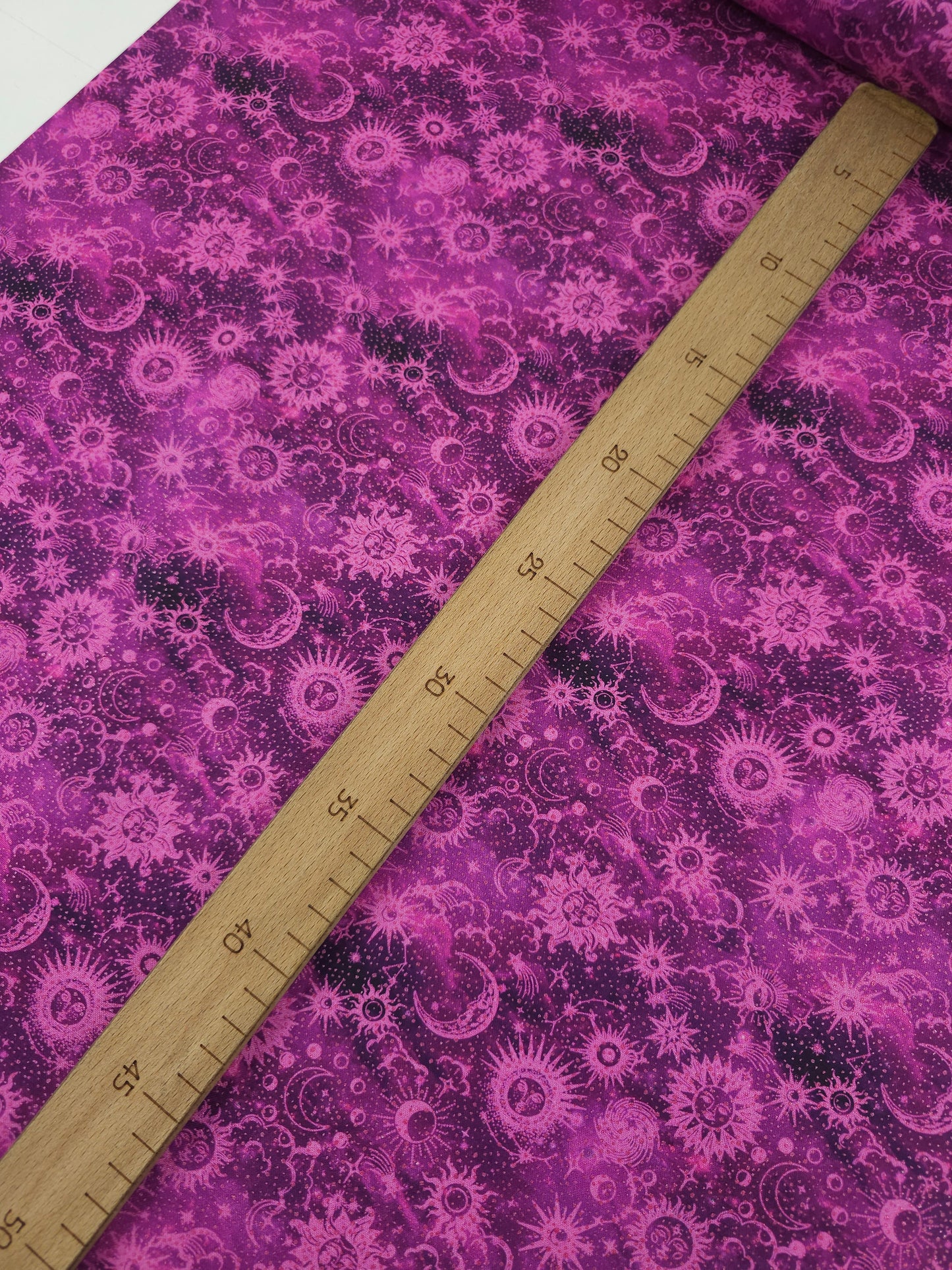 Magenta/Silver Celestial Skies 100% Cotton - Benartex