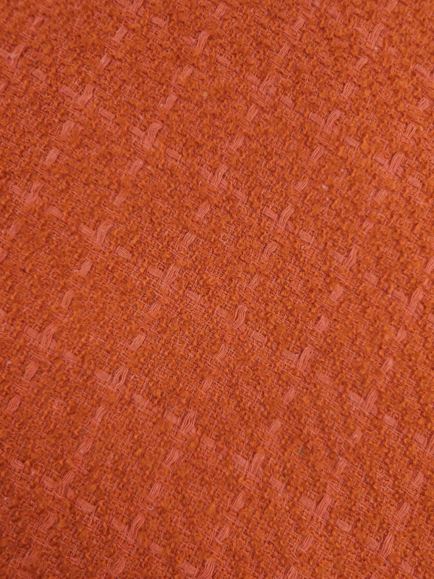 Orange/Coral Square Check Boucle