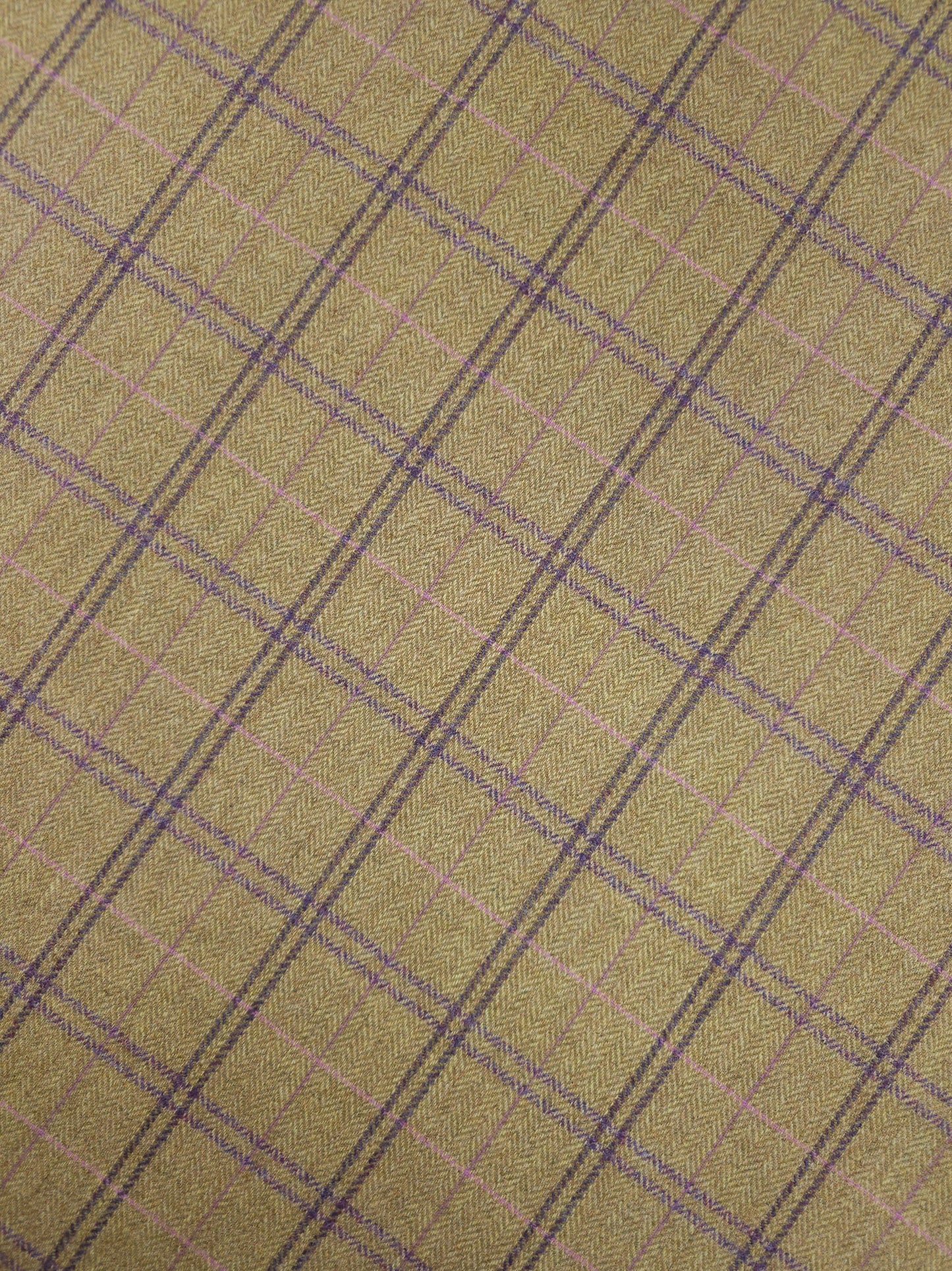 Purple/Sand Tartan Check Soft 100% Wool *ABRAHAM MOON*