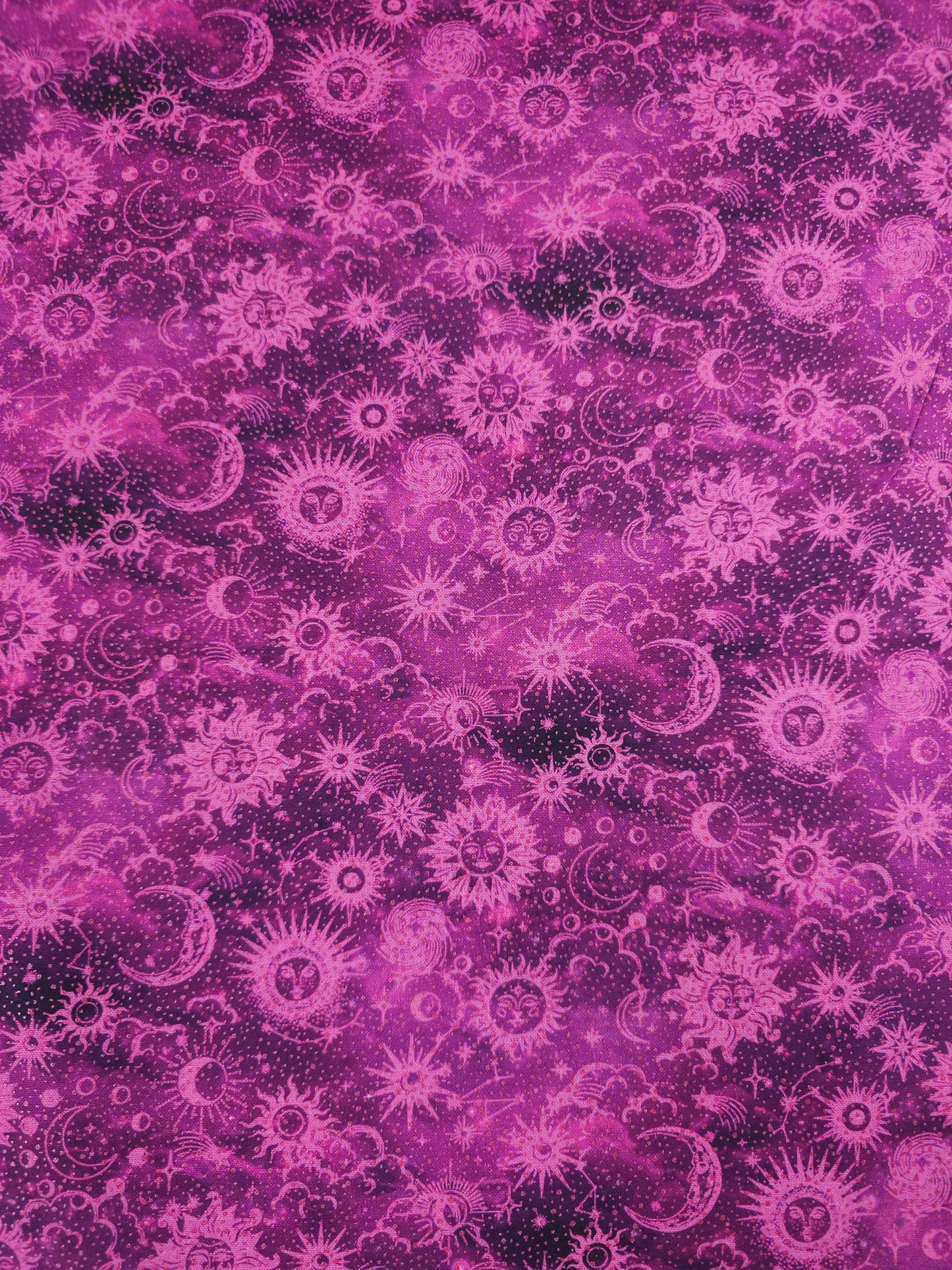 Magenta/Silver Celestial Skies 100% Cotton - Benartex