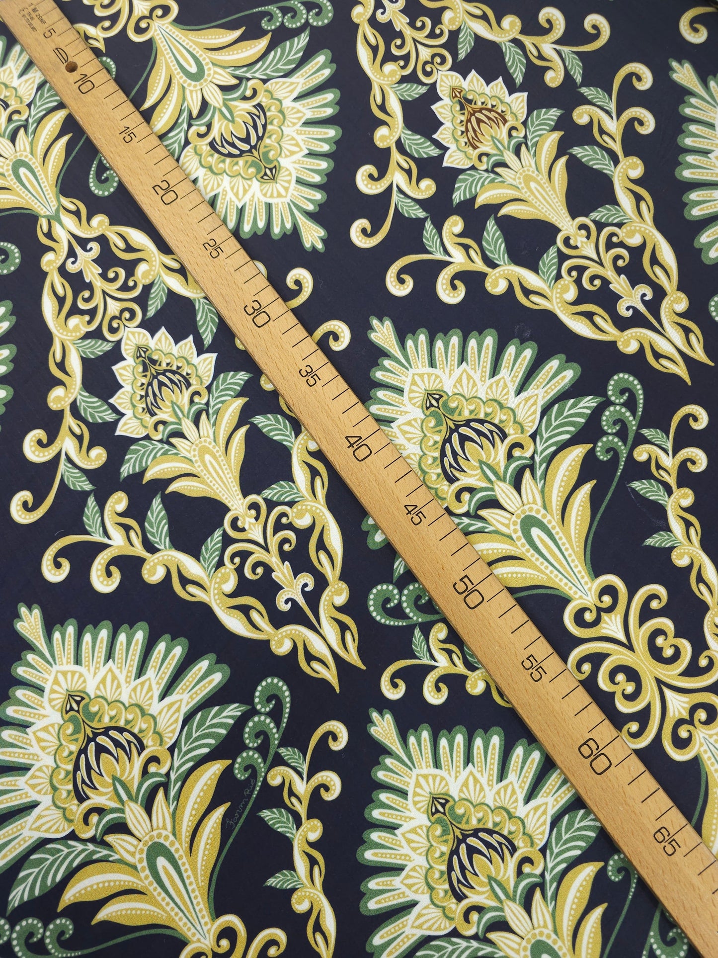 Navy Damask Opulence Slinky Rayon Jersey *FARM RIO*