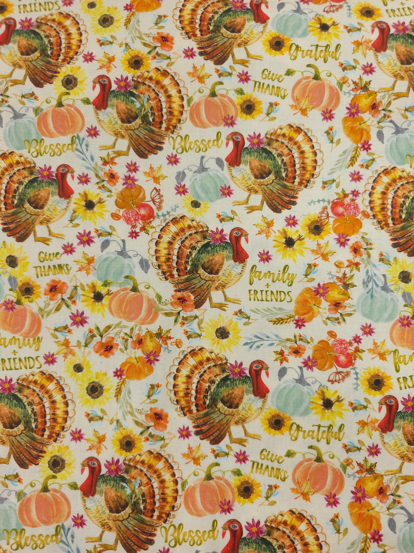 Thanksgiving Turkey Harvest 100% Cotton