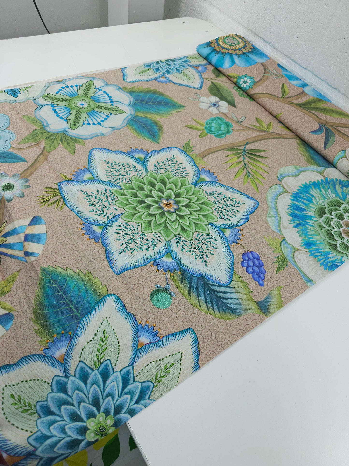 Blue Viva La Vida Floral 100% Cotton 106" *EXTRA WIDE*