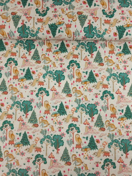 Christmas Tree Animal Forest 100% Cotton 60"
