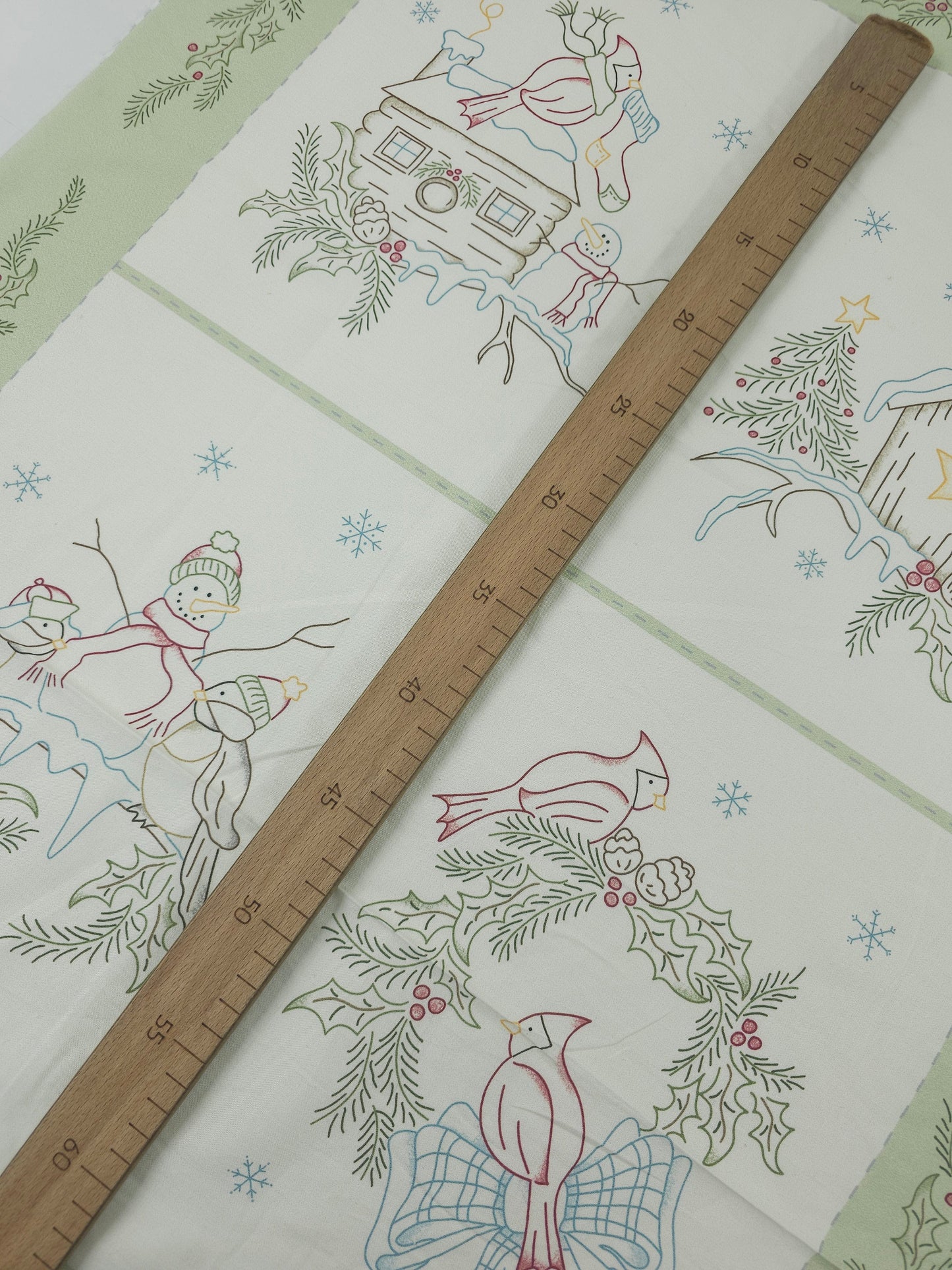 Christmas Song Bird 100% Cotton - 60cm Panel