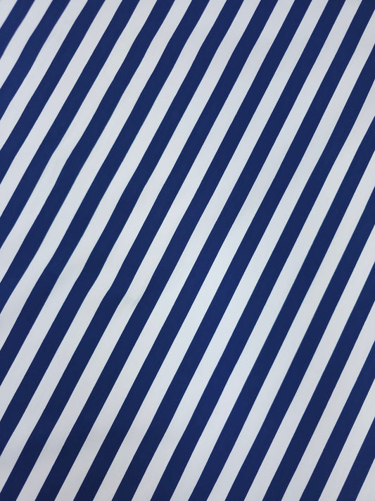 Blue/White Stripe Cotton Poplin