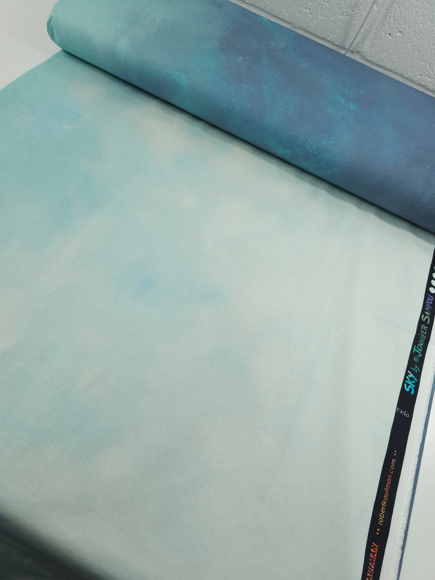 Pale/Stormy Blue Tie Dye 100% Cotton 106" - Robert Kaufman *EXTRA WIDE*