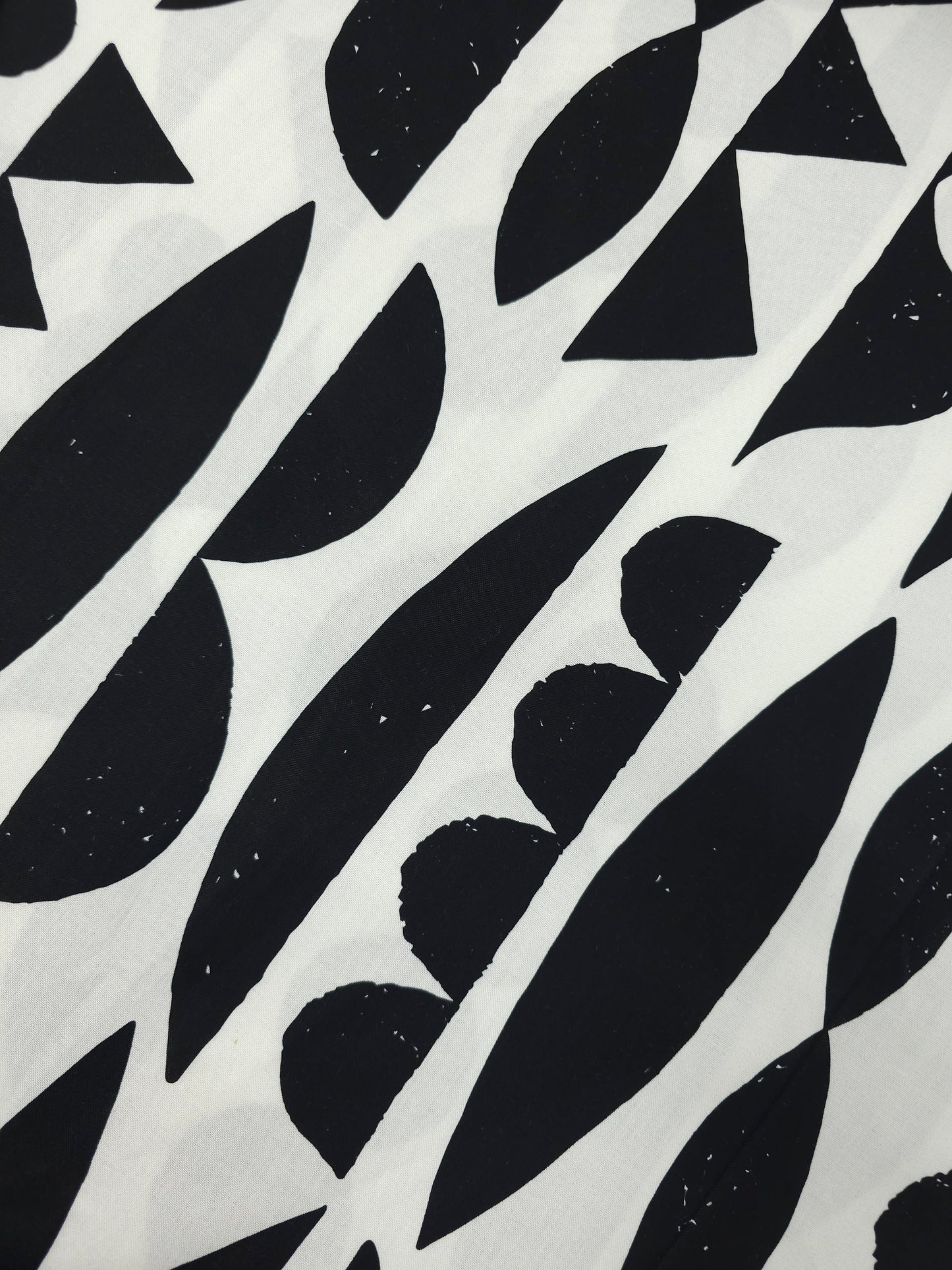 Black/Ivory Abstract Shape Sorter 100% Cotton 106" *EXTRA WIDE*