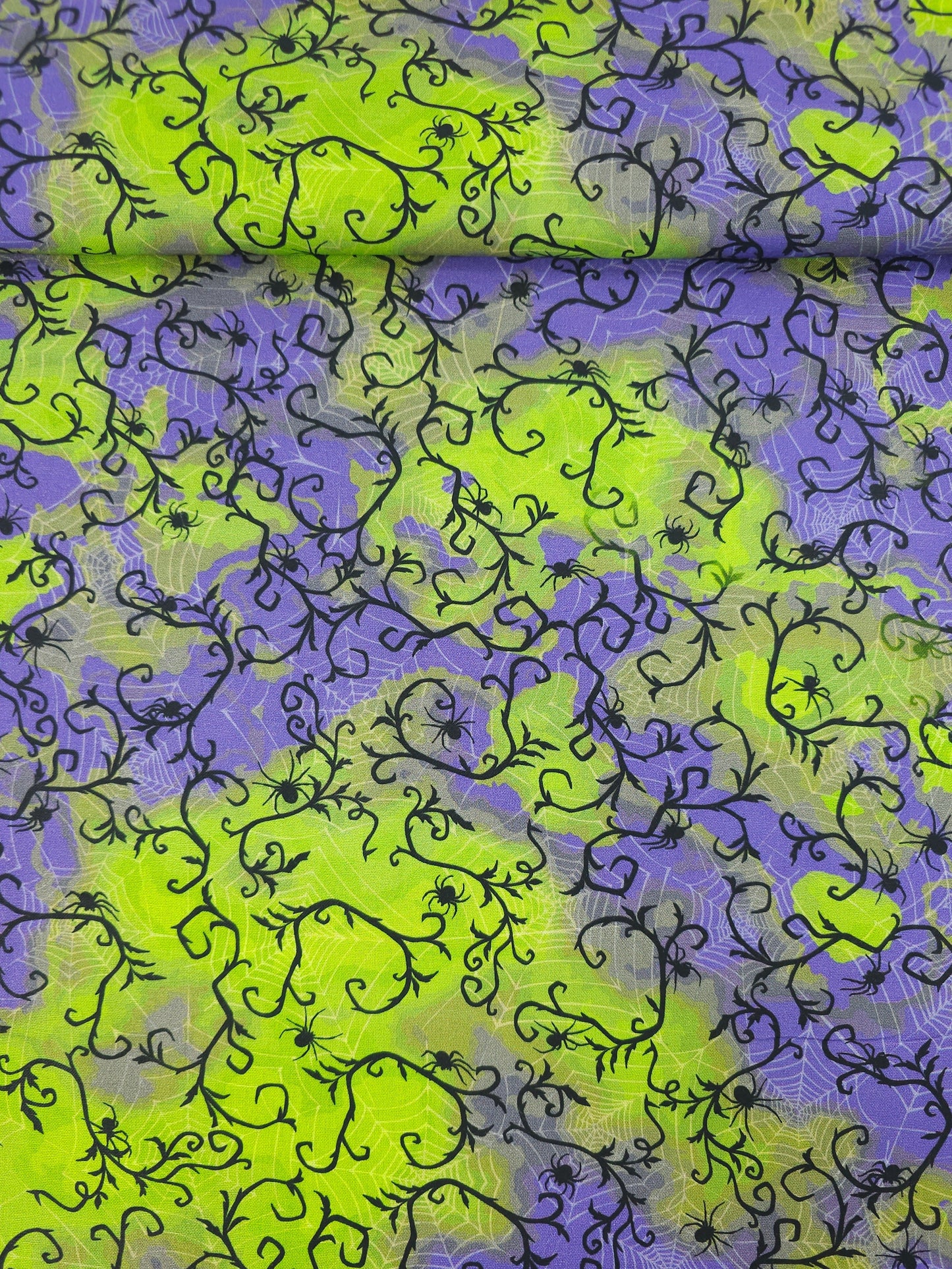 Lime/Purple Spider Web 100% Cotton