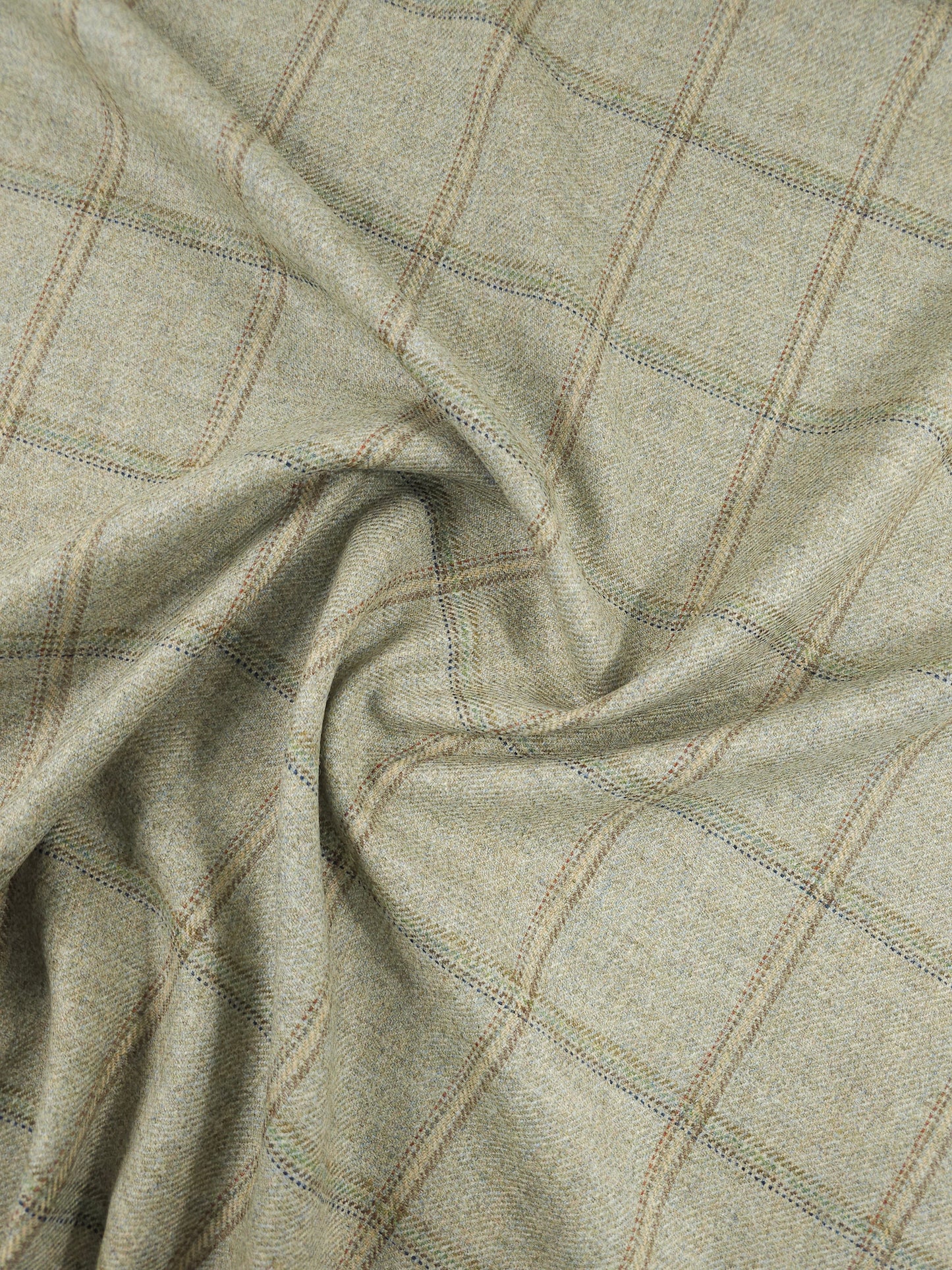 Greige Square Check Soft 100% Wool *ABRAHAM MOON*