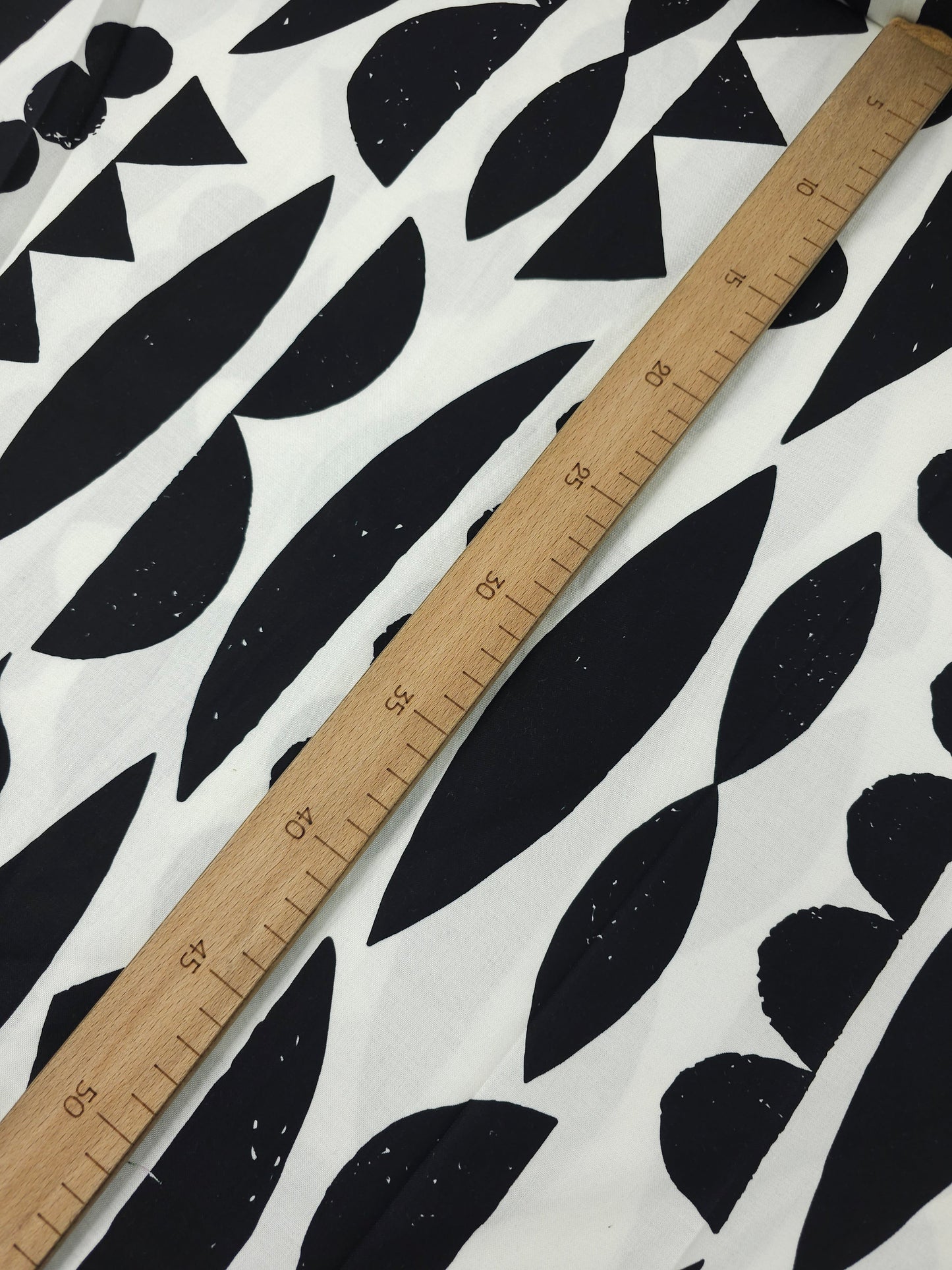 Black/Ivory Abstract Shape Sorter 100% Cotton 106" *EXTRA WIDE*