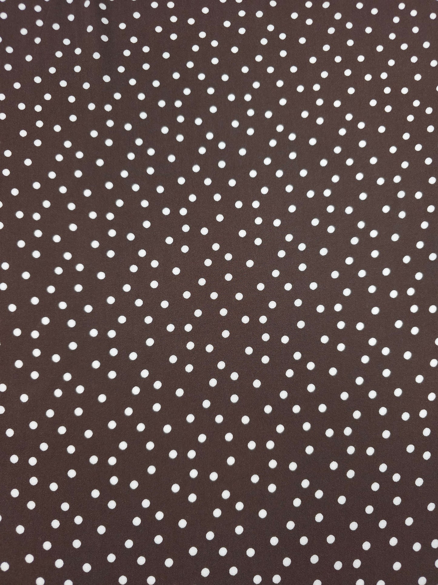 Brown/White Mini Polka Dot Viscose Challis *DEFECT*
