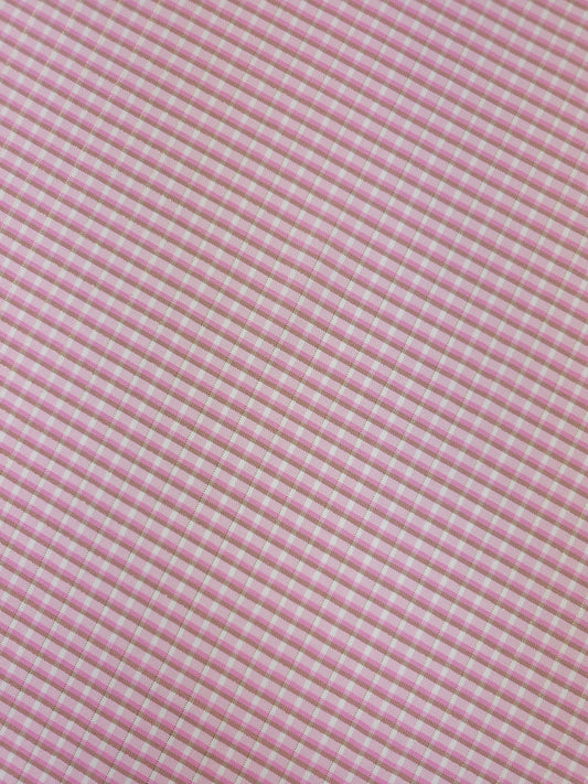 Pink/Gold Lurex Mini Gingham Viscose