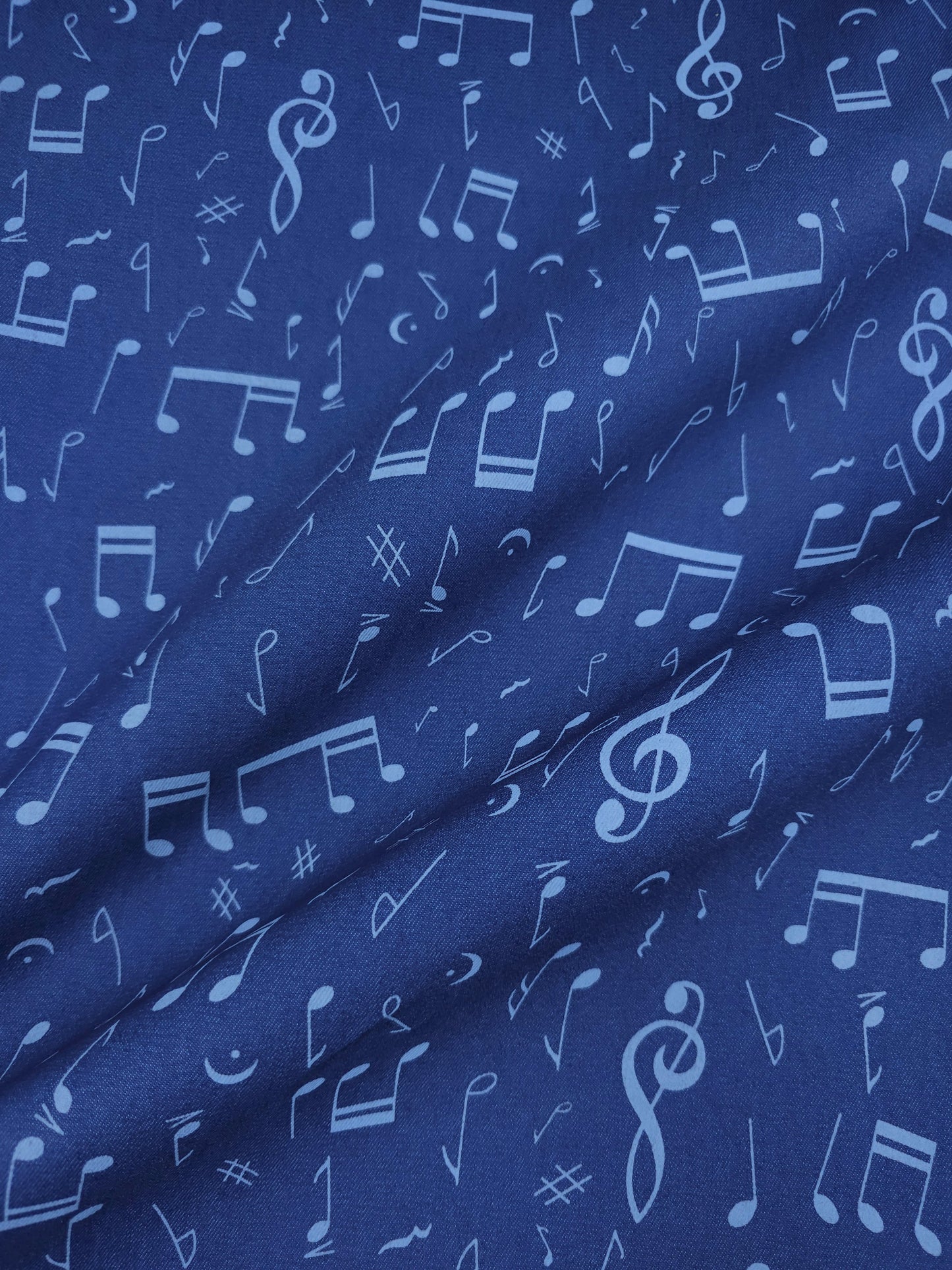 Blue Two-Tone Musical Note Denim