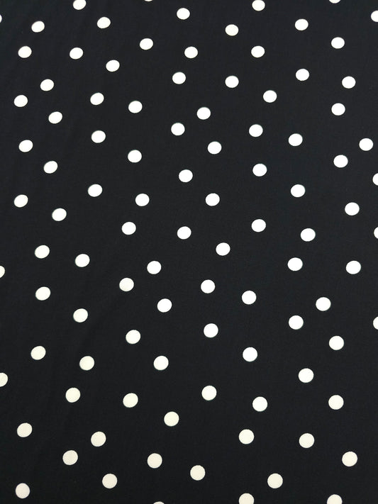 Black/Ivory Polka Dot Viscose Challis