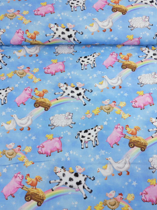 Fantasy Farm Animals 100% Cotton