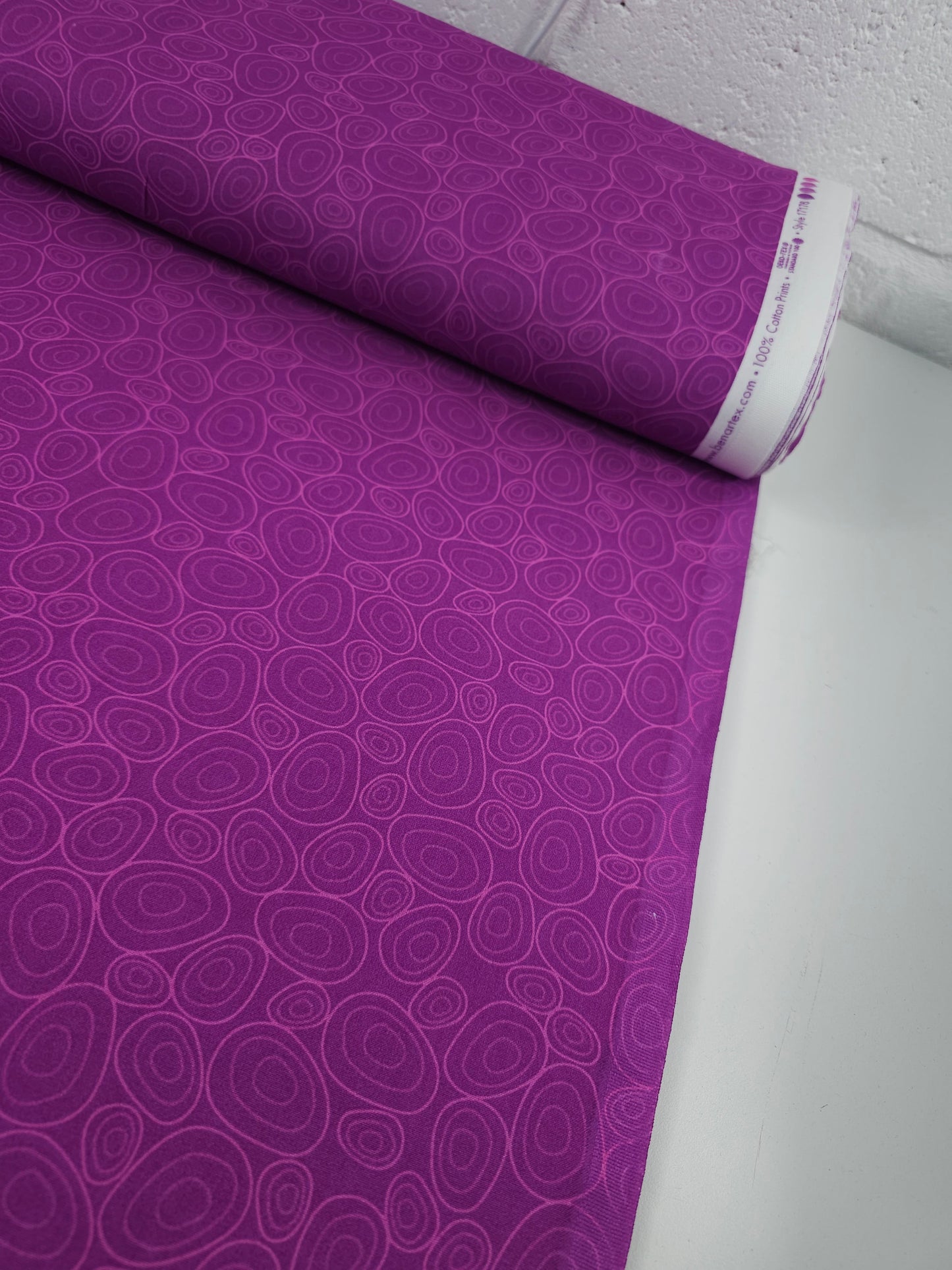 Magenta Purple Abstract Swirl Doodle 100% Cotton - Benartex