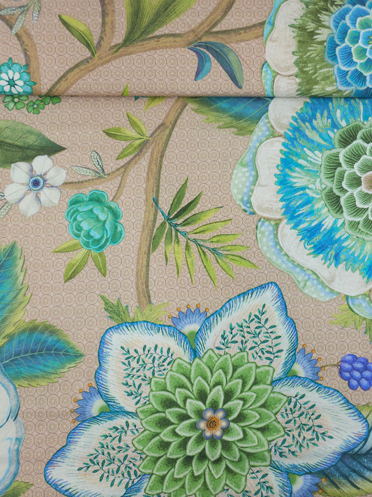 Blue Viva La Vida Floral 100% Cotton 106" *EXTRA WIDE*