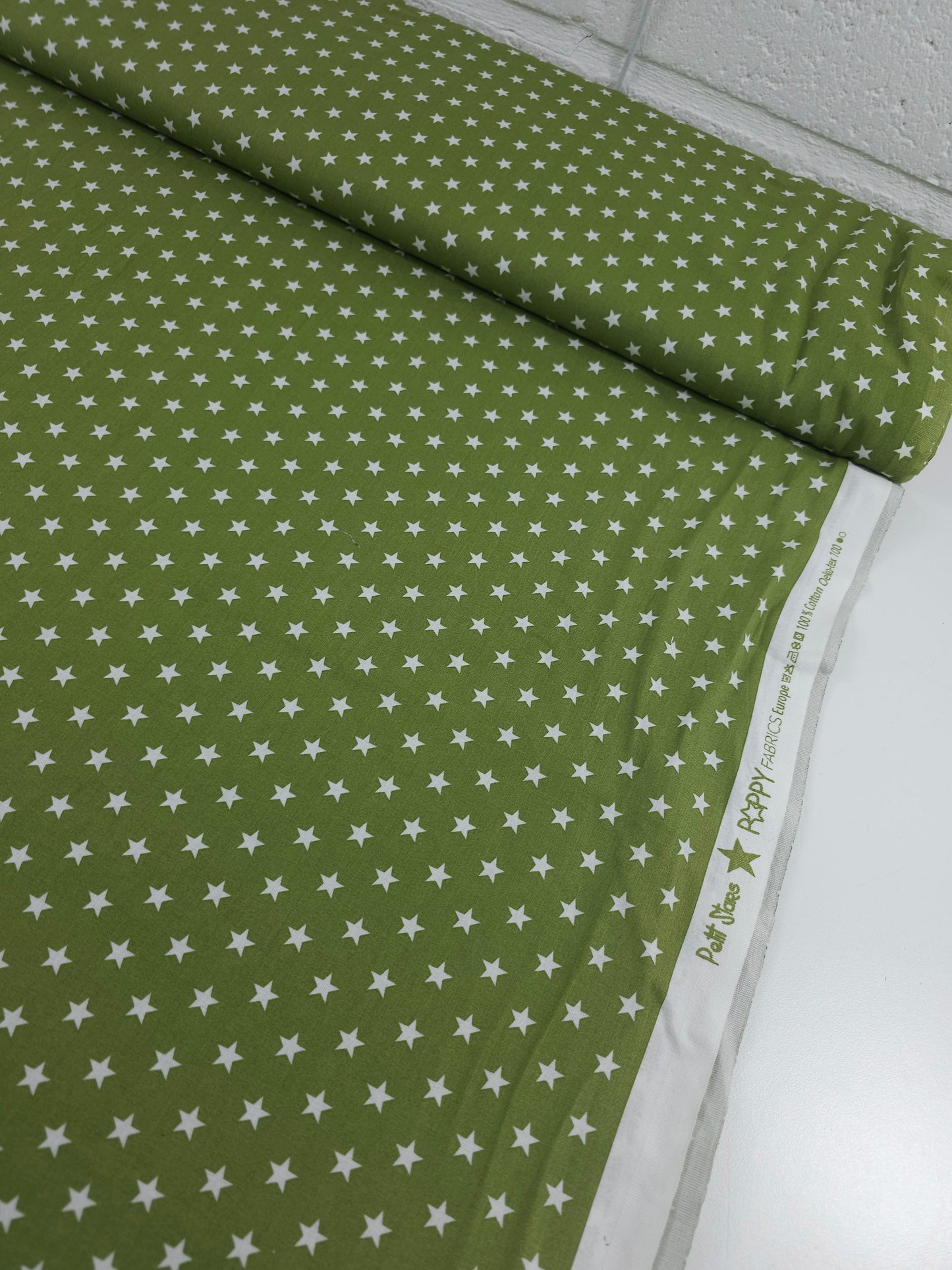 Deep Lime Petit Stars 100% Cotton 57”