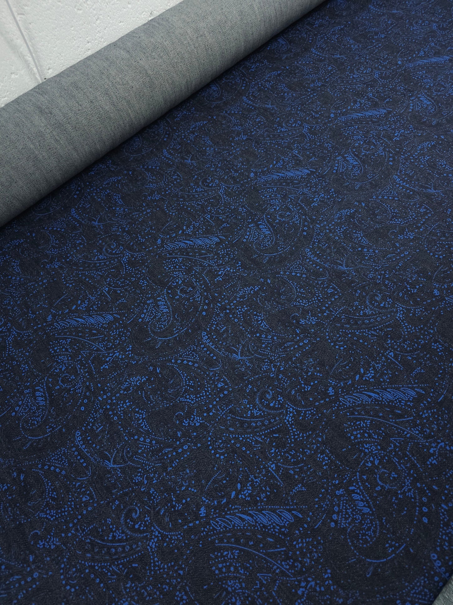 Blue/Navy Paisley Denim
