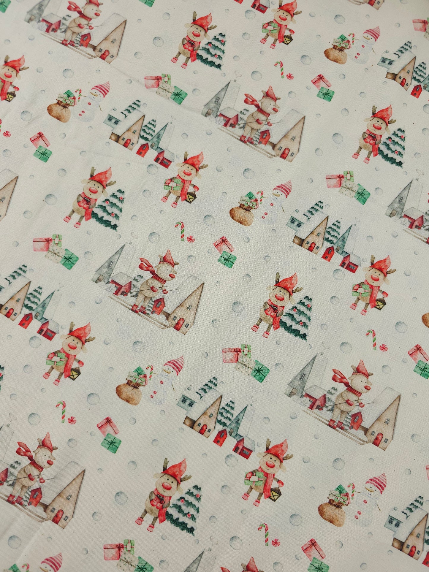 Reindeer Village 100% Cotton