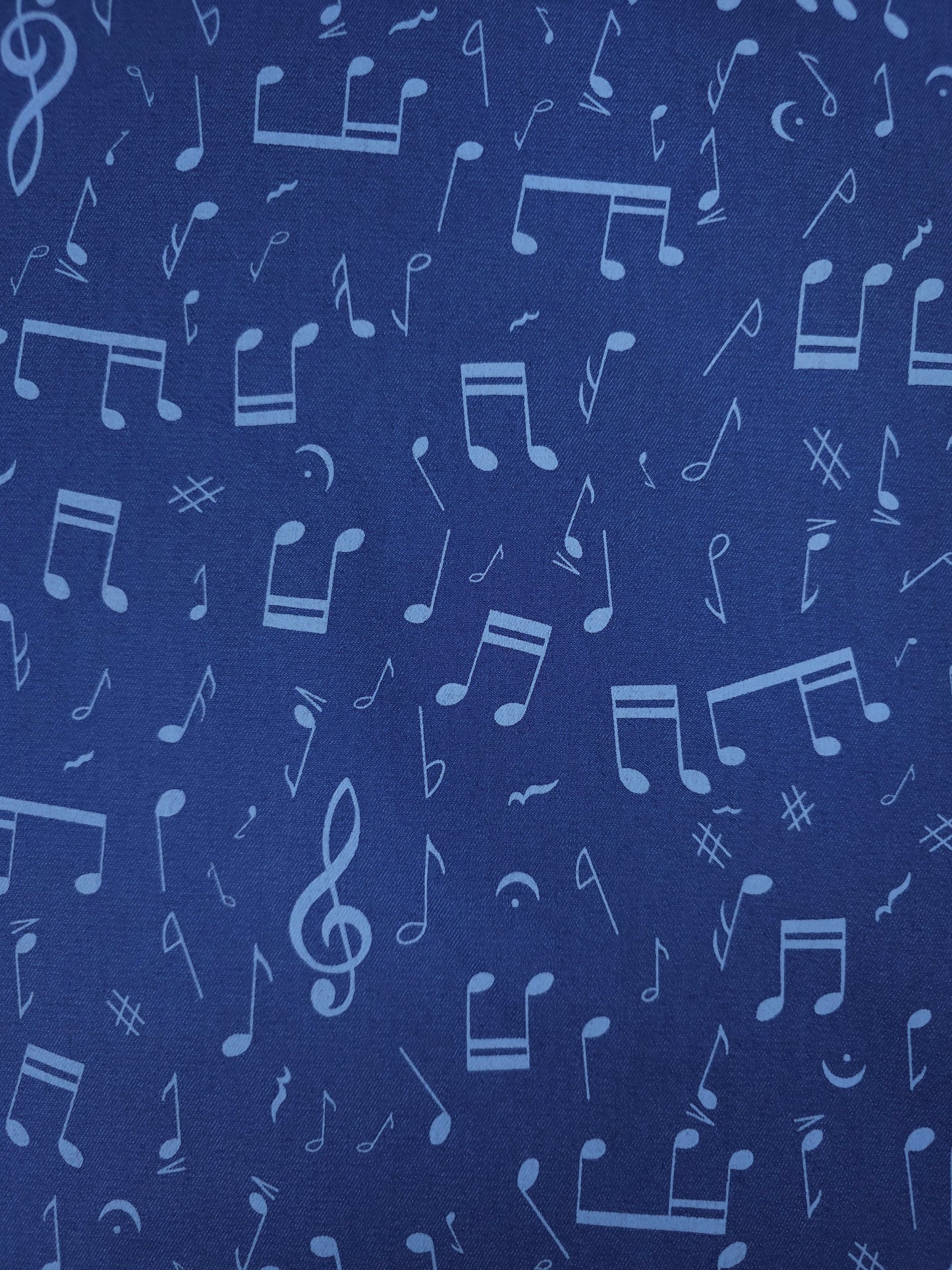 Blue Two-Tone Musical Note Denim