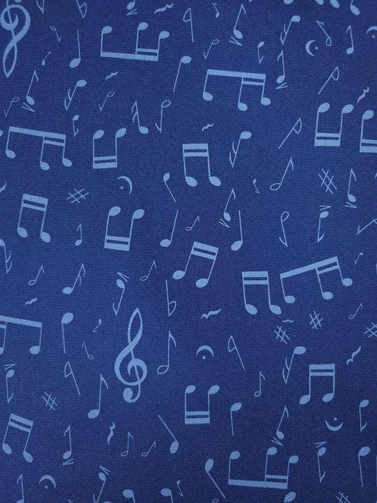 Blue Two-Tone Musical Note Denim