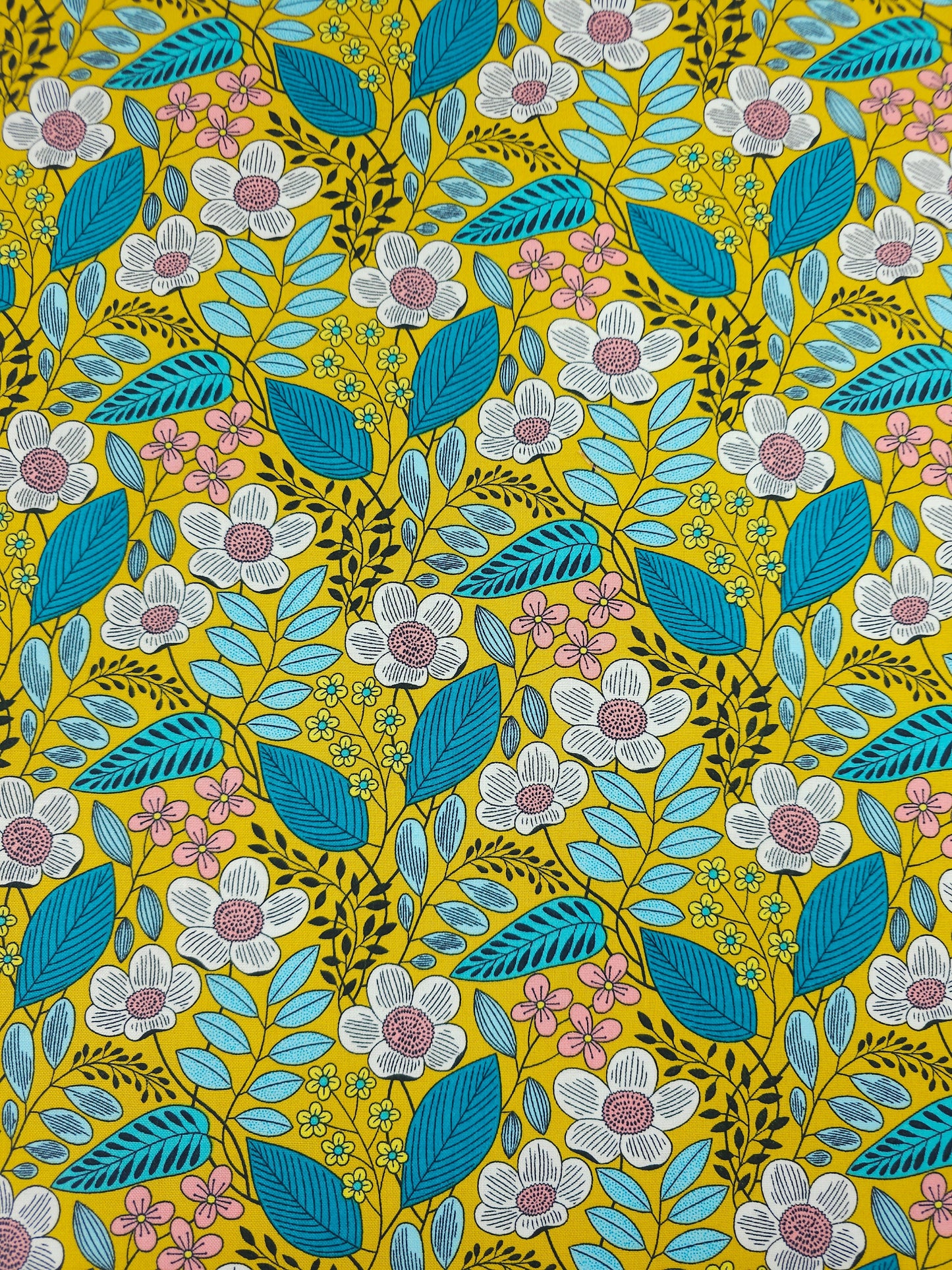 Marigold Floresence Floral 100% Cotton - Benartex