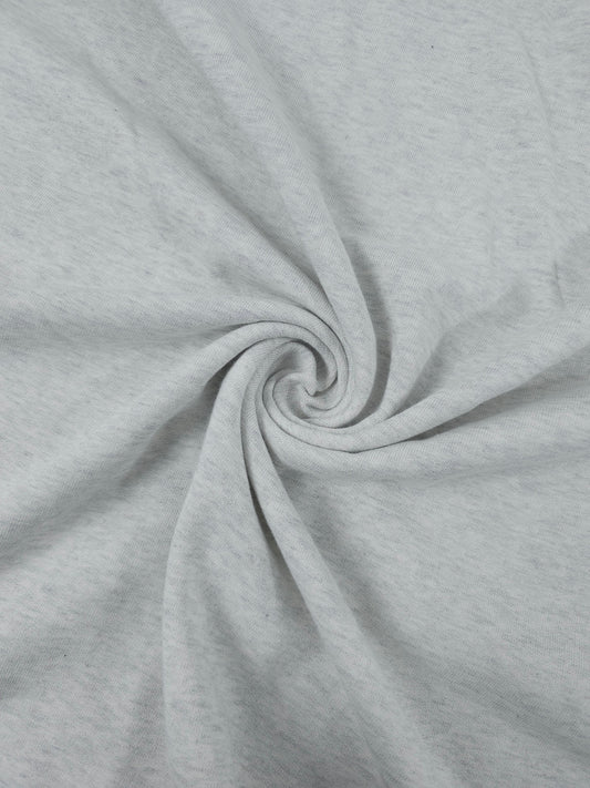 White/Grey Marl Fleece Backed Cotton Terry
