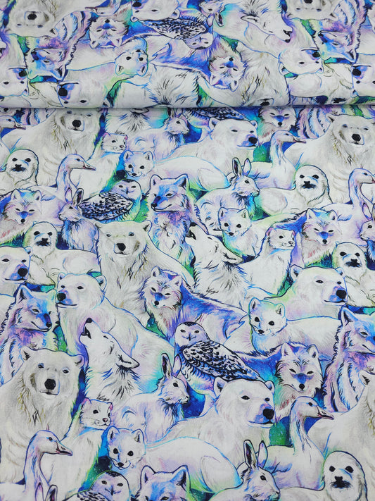 Snowy Animal Kingdom 100% Cotton