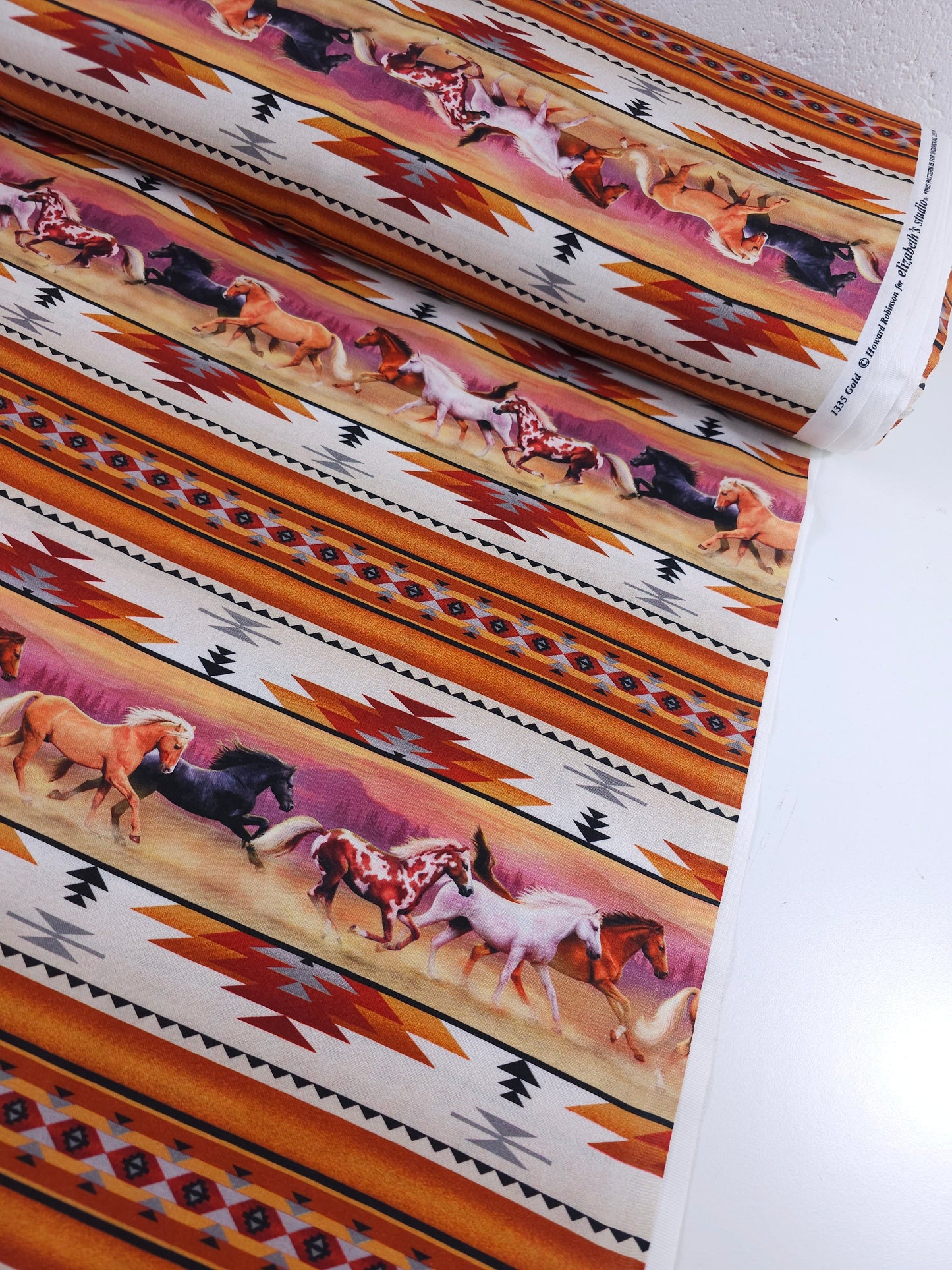 Horses Running With The Sun 100% Cotton