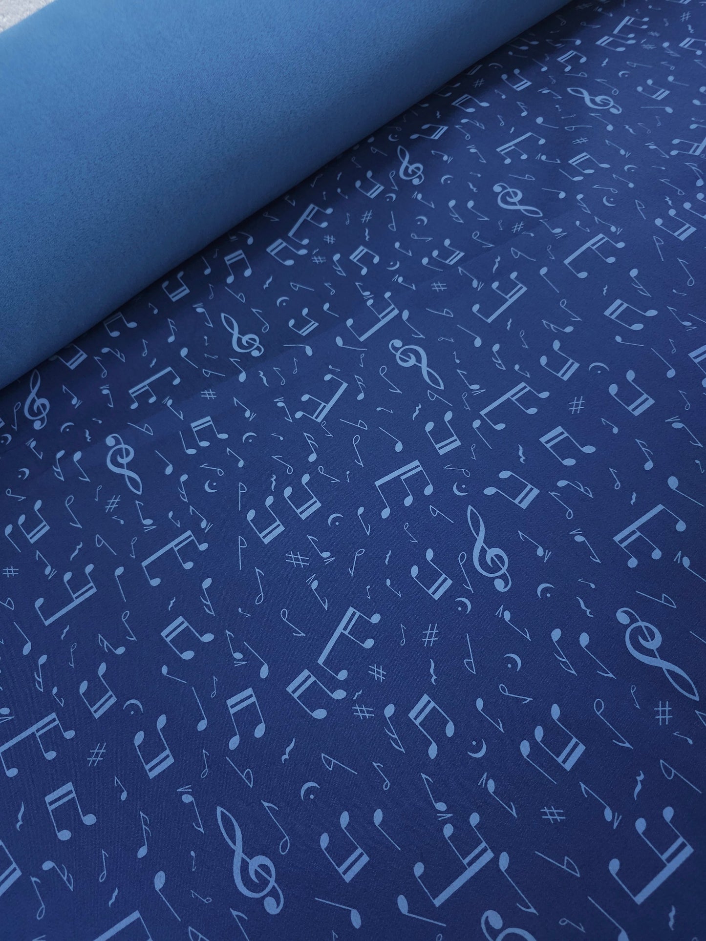 Blue Two-Tone Musical Note Denim