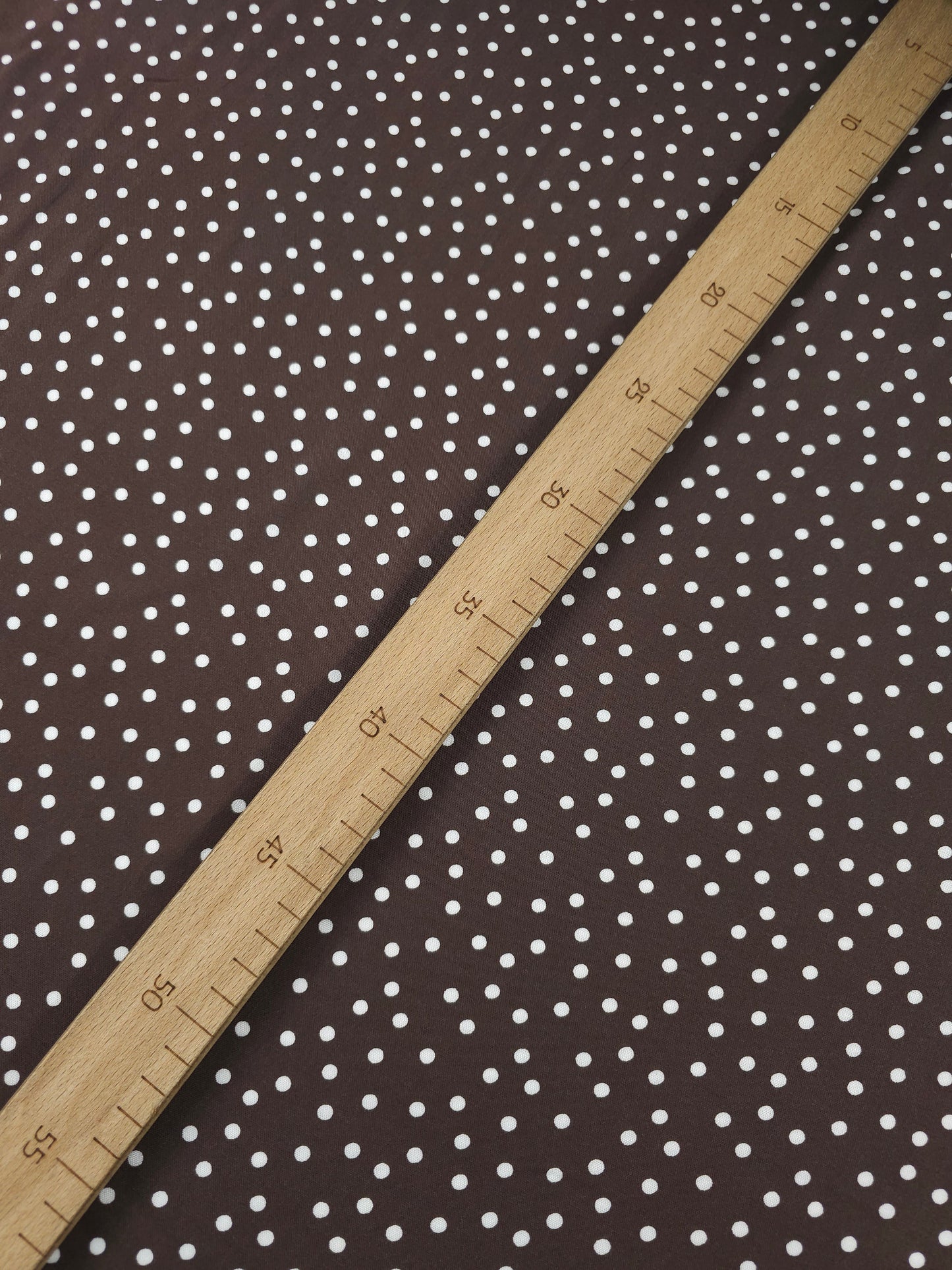 Brown/White Mini Polka Dot Viscose Challis *DEFECT*