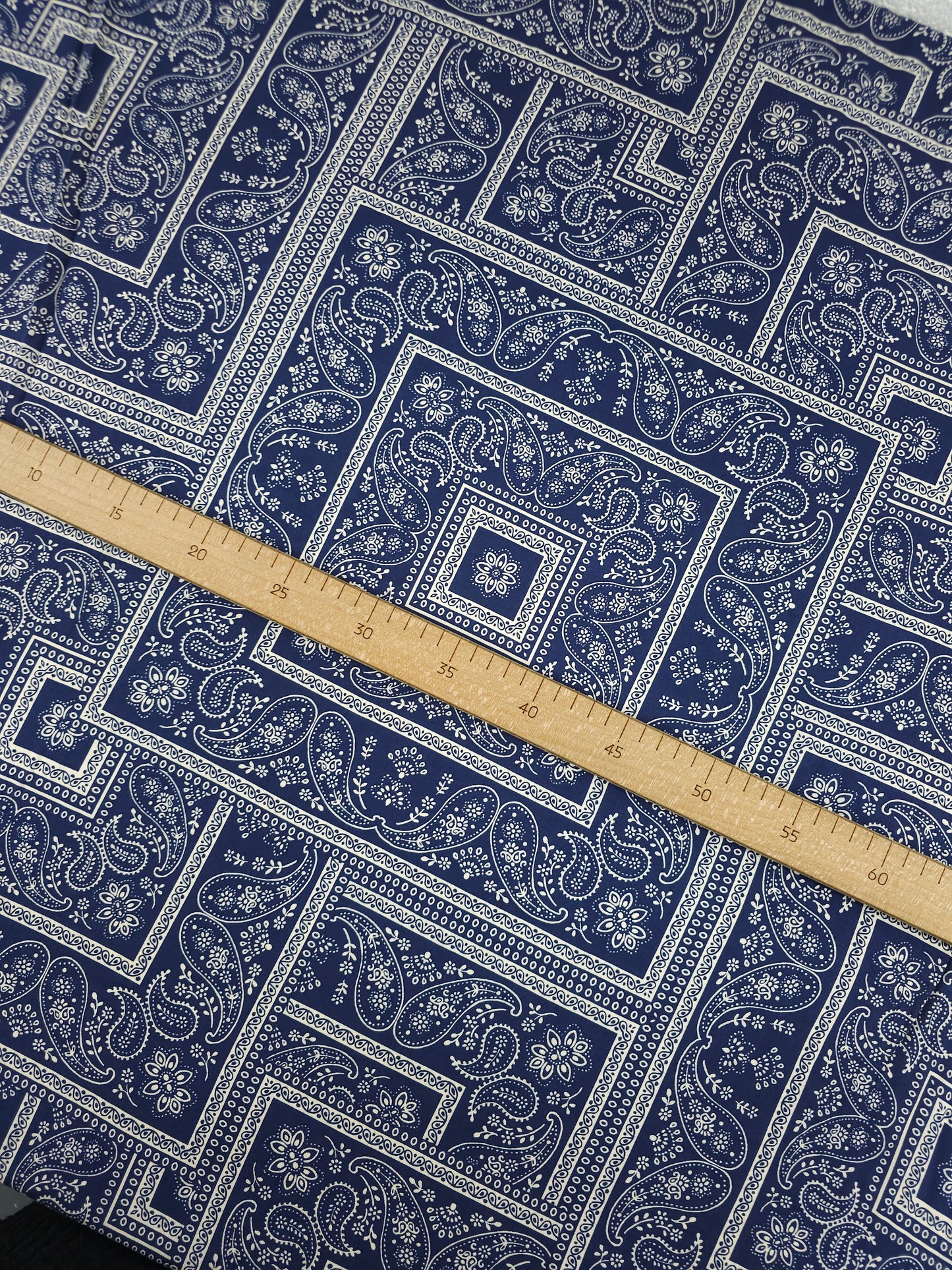 Navy/Ivory Bandana Square Viscose Challis