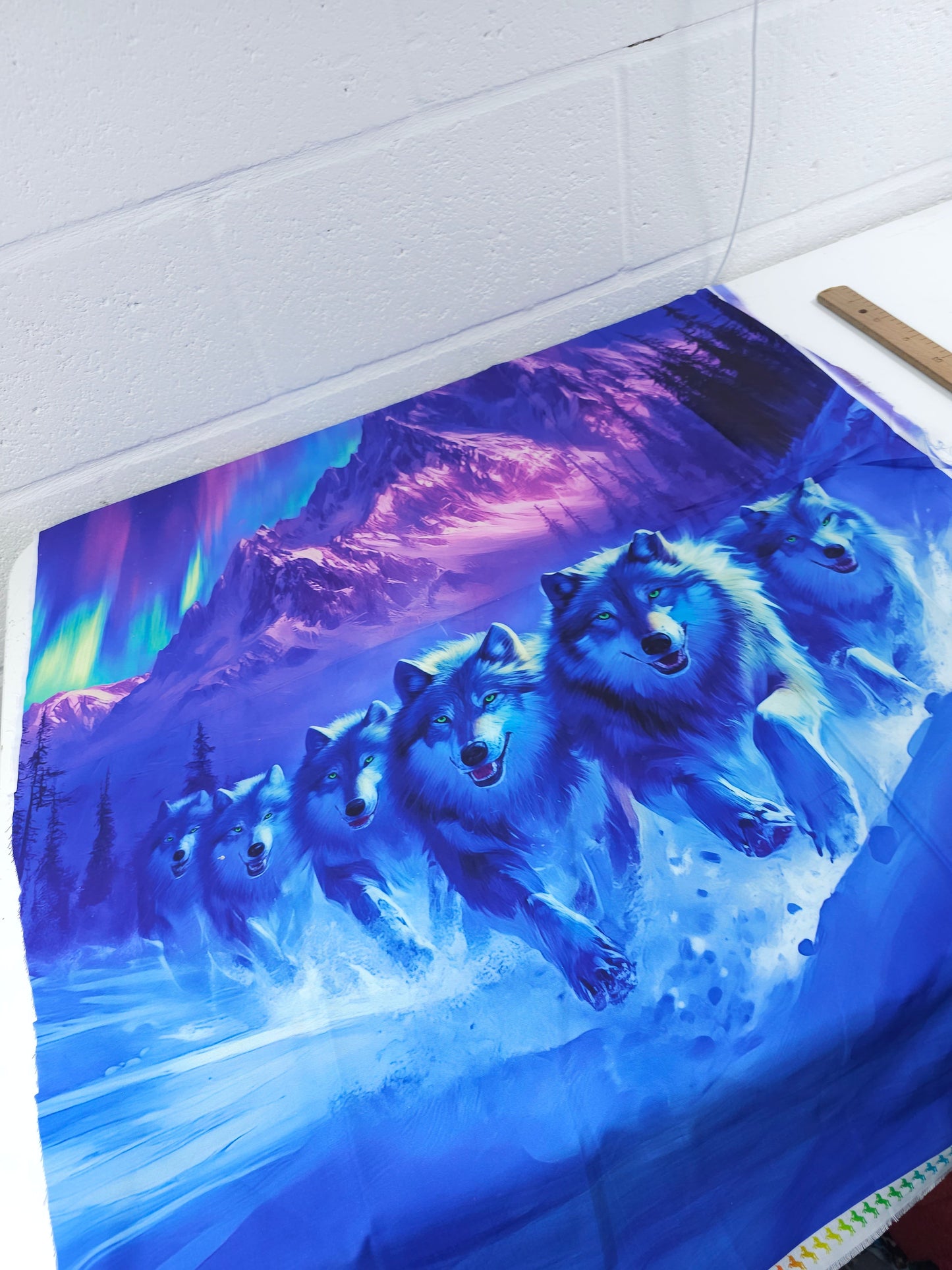 Mountain Wolf Pack 100% Cotton - 85cm Panel