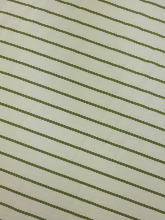 Sage/Ivory Stripe Cotton Viscose
