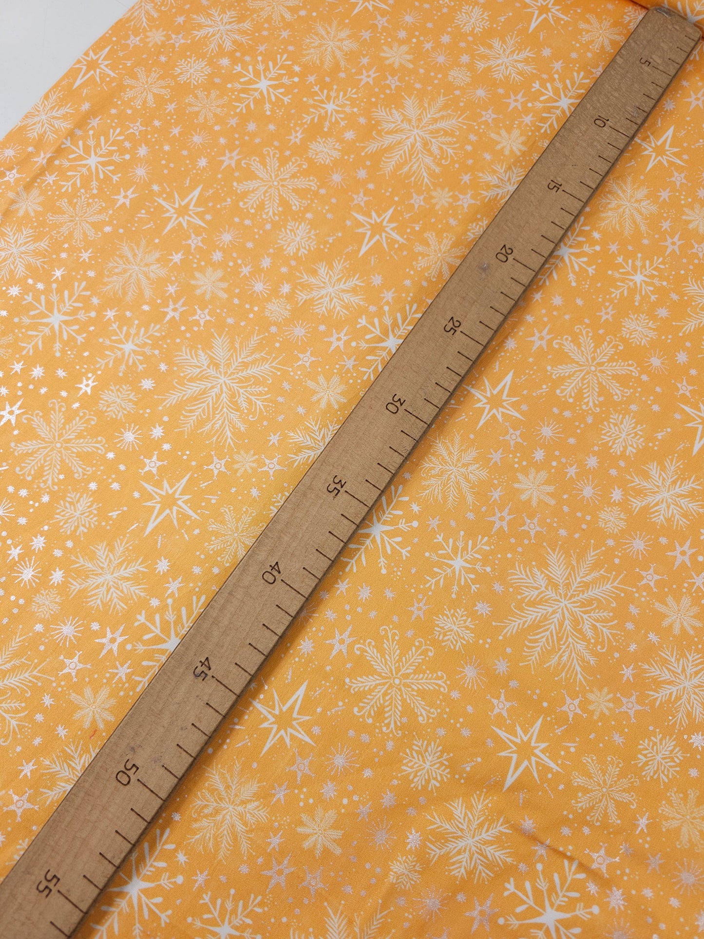 Orange/Silver Magical Snowflakes 100% Cotton - Benartex