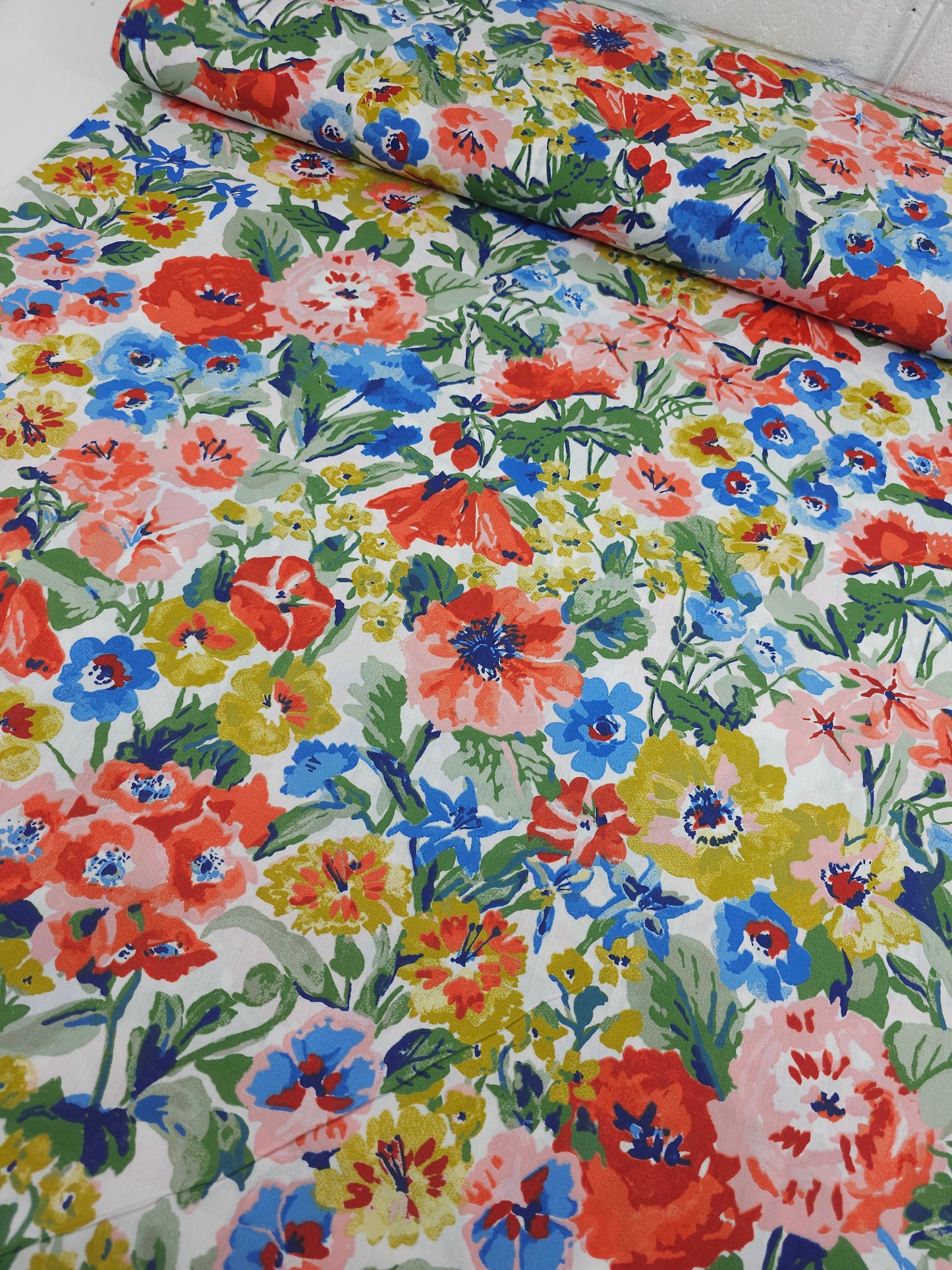 Retro Watercolour Wild Floral 100% Cotton 118” *EXTRA WIDE*