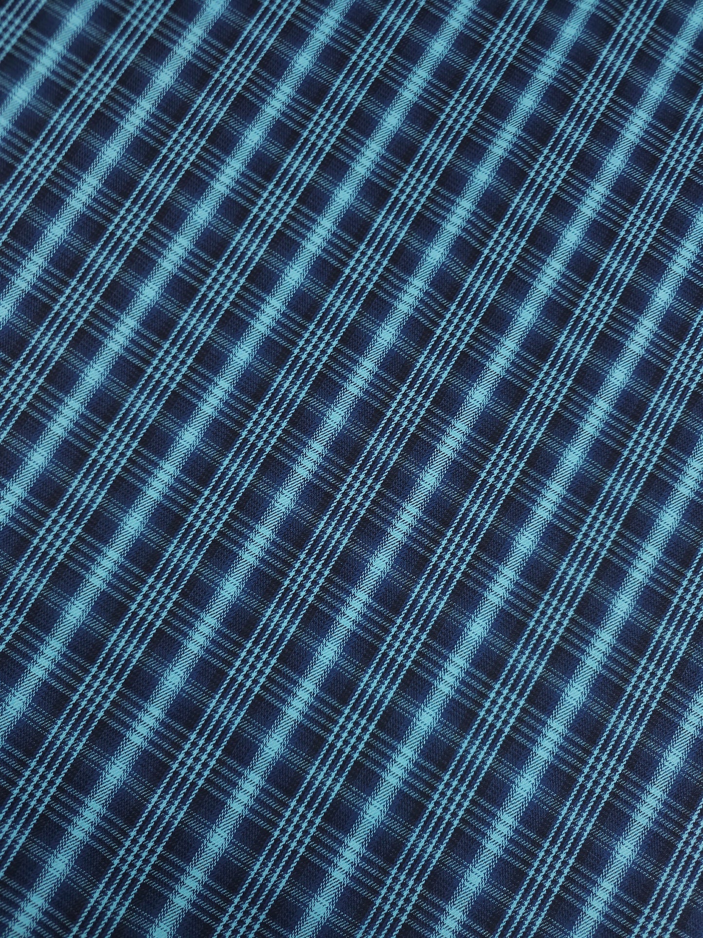 Light Blue/Navy Tartan Denim